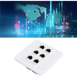 Cat 6 Plaque Murale Ethernet avec 6 Ports de Port Féminin à Femelle Cat6 pour les Installations de Réseau à Domicile et Bureau