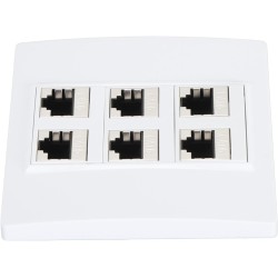 Cat 6 Plaque Murale Ethernet avec 6 Ports de Port Féminin à Femelle Cat6 pour les Installations de Réseau à Domicile et Bureau