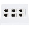 Cat 6 Plaque Murale Ethernet avec 6 Ports de Port Féminin à Femelle Cat6 pour les Installations de Réseau à Domicile et Bureau