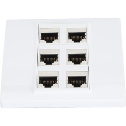 Cat 6 Plaque Murale Ethernet avec 6 Ports de Port Féminin à Femelle Cat6 pour les Installations de Réseau à Domicile et Bureau