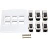 Cat 6 Plaque Murale Ethernet avec 6 Ports de Port Féminin à Femelle Cat6 pour les Installations de Réseau à Domicile et Bureau