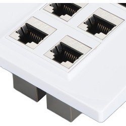 Cat 6 Plaque Murale Ethernet avec 6 Ports de Port Féminin à Femelle Cat6 pour les Installations de Réseau à Domicile et Bureau