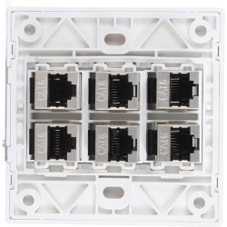 Cat 6 Plaque Murale Ethernet avec 6 Ports de Port Féminin à Femelle Cat6 pour les Installations de Réseau à Domicile et Bureau