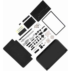 Kit de Remplacement de Réparation Complète de Boîtier 3DS XL pour Systèmes Complets de Réparation Rouge Bleu Blanc (Noir)