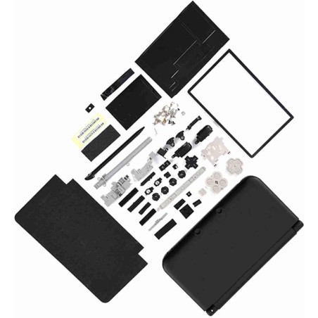 Kit de Remplacement de Réparation Complète de Boîtier 3DS XL pour Systèmes Complets de Réparation Rouge Bleu Blanc (Noir)