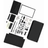 Kit de Remplacement de Réparation Complète de Boîtier 3DS XL pour Systèmes Complets de Réparation Rouge Bleu Blanc (Noir)