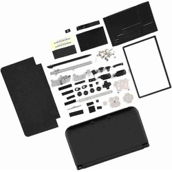 Kit de Remplacement de Réparation Complète de Boîtier 3DS XL pour Systèmes Complets de Réparation Rouge Bleu Blanc (Noir)