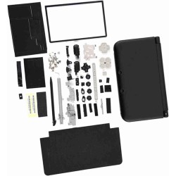 Kit de Remplacement de Réparation Complète de Boîtier 3DS XL pour Systèmes Complets de Réparation Rouge Bleu Blanc (Noir)