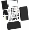 Kit de Remplacement de Réparation Complète de Boîtier 3DS XL pour Systèmes Complets de Réparation Rouge Bleu Blanc (Noir)