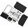 Kit de Remplacement de Réparation Complète de Boîtier 3DS XL pour Systèmes Complets de Réparation Rouge Bleu Blanc (Noir)