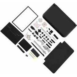 Kit de Remplacement de Réparation Complète de Boîtier 3DS XL pour Systèmes Complets de Réparation Rouge Bleu Blanc (Noir)