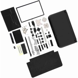Kit de Remplacement de Réparation Complète de Boîtier 3DS XL pour Systèmes Complets de Réparation Rouge Bleu Blanc (Noir)
