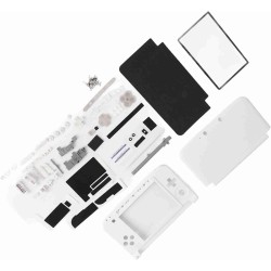 Kit de Remplacement de Réparation Complète de Boîtier 3DS XL pour Systèmes Complets de Réparation Rouge Bleu Blanc (Blanc)