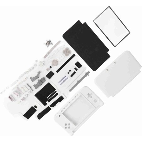 Kit de Remplacement de Réparation Complète de Boîtier 3DS XL pour Systèmes Complets de Réparation Rouge Bleu Blanc (Blanc)