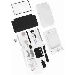 Kit de Remplacement de Réparation Complète de Boîtier 3DS XL pour Systèmes Complets de Réparation Rouge Bleu Blanc (Blanc)