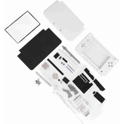 Kit de Remplacement de Réparation Complète de Boîtier 3DS XL pour Systèmes Complets de Réparation Rouge Bleu Blanc (Blanc)