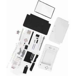 Kit de Remplacement de Réparation Complète de Boîtier 3DS XL pour Systèmes Complets de Réparation Rouge Bleu Blanc (Blanc)