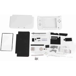 Kit de Remplacement de Réparation Complète de Boîtier 3DS XL pour Systèmes Complets de Réparation Rouge Bleu Blanc (Blanc)