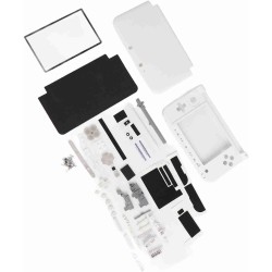 Kit de Remplacement de Réparation Complète de Boîtier 3DS XL pour Systèmes Complets de Réparation Rouge Bleu Blanc (Blanc)