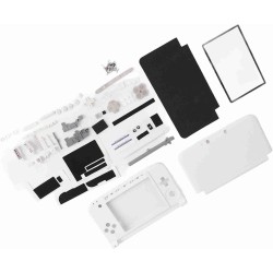 Kit de Remplacement de Réparation Complète de Boîtier 3DS XL pour Systèmes Complets de Réparation Rouge Bleu Blanc (Blanc)