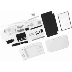 Kit de Remplacement de Réparation Complète de Boîtier 3DS XL pour Systèmes Complets de Réparation Rouge Bleu Blanc (Blanc)