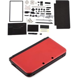 Kit de Remplacement de Réparation Complète de Boîtier 3DS XL pour Systèmes Complets de Réparation Rouge Bleu Blanc (Rouge)