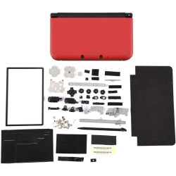 Kit de Remplacement de Réparation Complète de Boîtier 3DS XL pour Systèmes Complets de Réparation Rouge Bleu Blanc (Rouge)