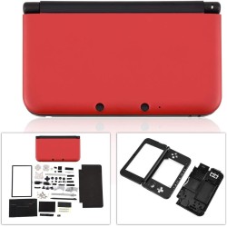 Kit de Remplacement de Réparation Complète de Boîtier 3DS XL pour Systèmes Complets de Réparation Rouge Bleu Blanc (Rouge)