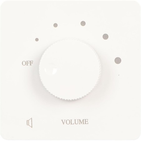 Contrôle de Volume Professionnel 50W, Bouton de Réglage à 5 Vitesses, Contrôleur de Volume, Haut-parleurs Domestiques (Blanc)