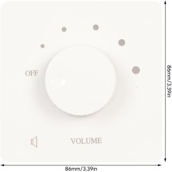 Contrôle de Volume Professionnel 50W, Bouton de Réglage à 5 Vitesses, Contrôleur de Volume, Haut-parleurs Domestiques (Blanc)