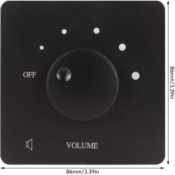 Contrôle de Volume Professionnel 50W, Bouton de Réglage à 5 Vitesses, Contrôleur de Volume, Haut-parleurs Domestiques (Noir)