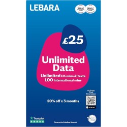 Lebara Carte SIM, données illimitées SIM, demi-prix pour les 3 premiers mois, pas de contrat, payer lorsque vous activez la SIM,