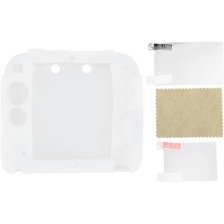 Coque de en silicone 2ds avec protections d'écran supérieure et inférieure, coque souple résistante aux rayures pour contrôleur,