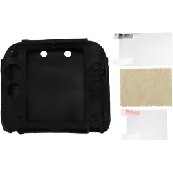 Coque de en silicone 2ds avec protections d'écran supérieure et inférieure, coque souple résistante aux rayures pour contrôleur,