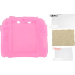 Coque de en Silicone 2DS avec Protections D'écran Supérieure et Inférieure, Coque Souple Résistante aux Rayures pour Contrôleur,