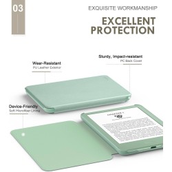 MoKo Étui Compatible avec 6" Kindle(11e Génération Modèle 2024/2022) & Version Internationale, Coque Légère avec Réveil/Sommeil 