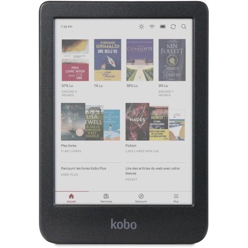 Kobo Clara Colour | Liseuse eBook Couleur | Écran Couleur E Ink Kaleido™ 3 sans Reflets de 6" | Option Mode Sombre | Étanche | L