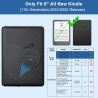 TQQ Étui pour 6 Pouces Amazon Kindle 11e génération 2024 et 2022, Coque arrière Fine et Souple en Caoutchouc TPU avec Bords renf