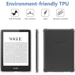 TQQ Étui pour 6 Pouces Amazon Kindle 11e génération 2024 et 2022, Coque arrière Fine et Souple en Caoutchouc TPU avec Bords renf