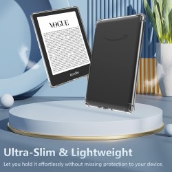 TQQ Étui pour 6 Pouces Amazon Kindle 11e génération 2024 et 2022, Coque arrière Fine et Souple en Caoutchouc TPU avec Bords renf