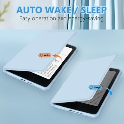 Tqq étui pour amazon kindle 11e génération 2024 et 2022 de 6 pouces, protection complète, veille/réveil automatique, fermeture m