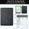 Tqq étui pour amazon kindle 11e génération 2024 et 2022 de 6 pouces, protection complète, veille/réveil automatique, fermeture m