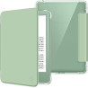 FINTIE Étui pour 6" Kindle (11e Génération, Modèle 2024/2022), Étui Transparent en TPU Souple Housse Veille/Réveil Auto, Vert Ag