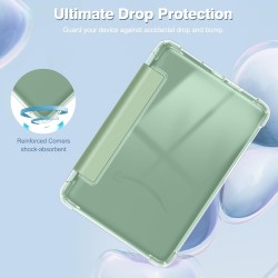 FINTIE Étui pour 6" Kindle (11e Génération, Modèle 2024/2022), Étui Transparent en TPU Souple Housse Veille/Réveil Auto, Vert Ag