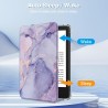 FINTIE Étui pour 6" Kindle (11e Génération, Modèle 2024/2022), Étui Transparent en TPU Souple Housse Veille/Réveil Auto, Marbre 