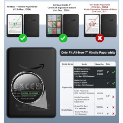 Moko étui compatible avec 7" kindle paperblanc (12th generation-2024) and kindle colorsoft signature edition 2024, etui léger av