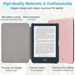 DMluna Étui Slimshell pour Kobo Clara Colour/BW/ 2E, Tolino Shine Colour/Shine 5/4, Coque de Protection Magnétique avec Fonction
