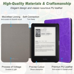 DMluna Étui Slimshell pour Kobo Clara Colour/BW/ 2E, Tolino Shine Colour/Shine 5/4, Coque de Protection Magnétique avec Fonction