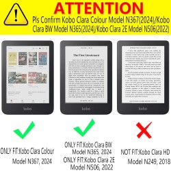 DMluna Étui Slimshell pour Kobo Clara Colour/BW/ 2E, Tolino Shine Colour/Shine 5/4, Coque de Protection Magnétique avec Fonction