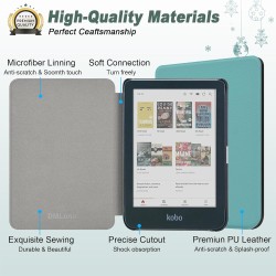 DMluna Étui Slimshell pour Kobo Clara Colour/BW/ 2E, Tolino Shine Colour/Shine 5/4, Coque de Protection Magnétique avec Fonction